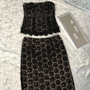 NEXT Bustier and skirt Black and Nude Lace Suit S8